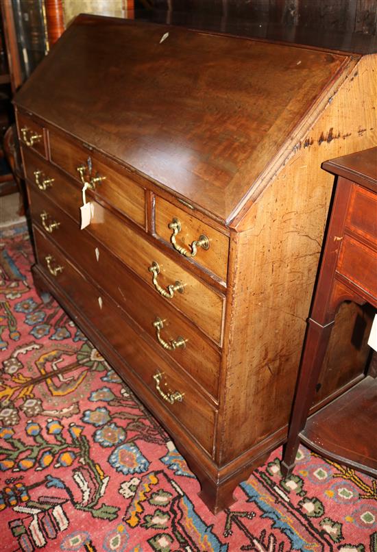 A George III mahogany bureau, W.3ft 10in. D.1ft 11in. H.3ft 6in.